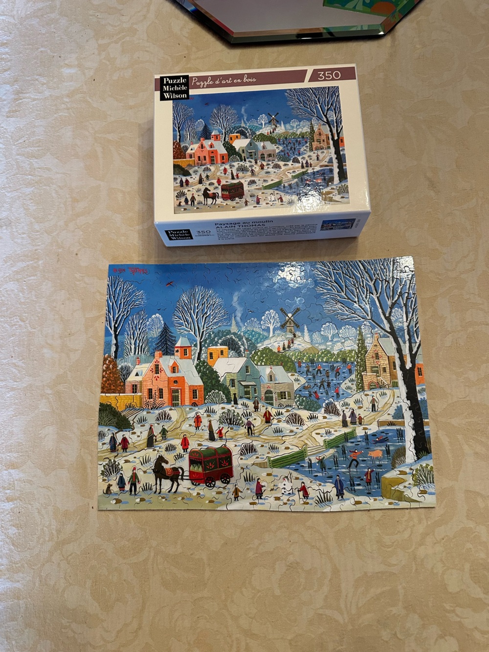 Wooden 350-Piece Winter Village Jigsaw Puzzle - Blue/White